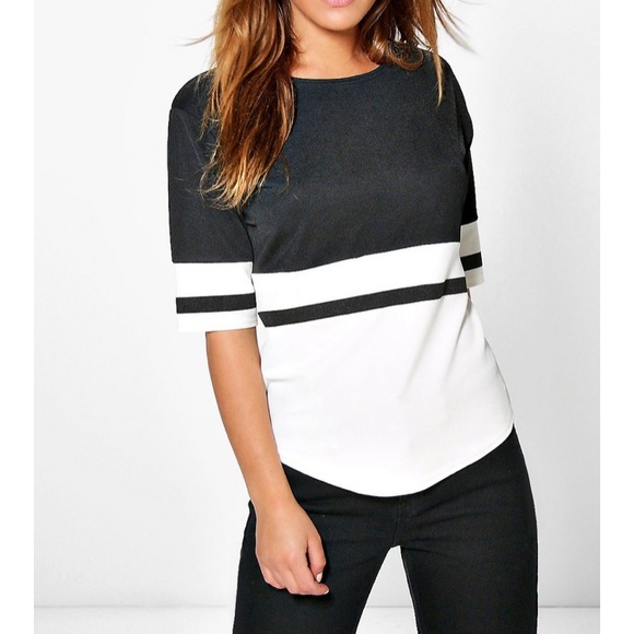 Boohoo Petite Tops - Boohoo Black & White Jersey